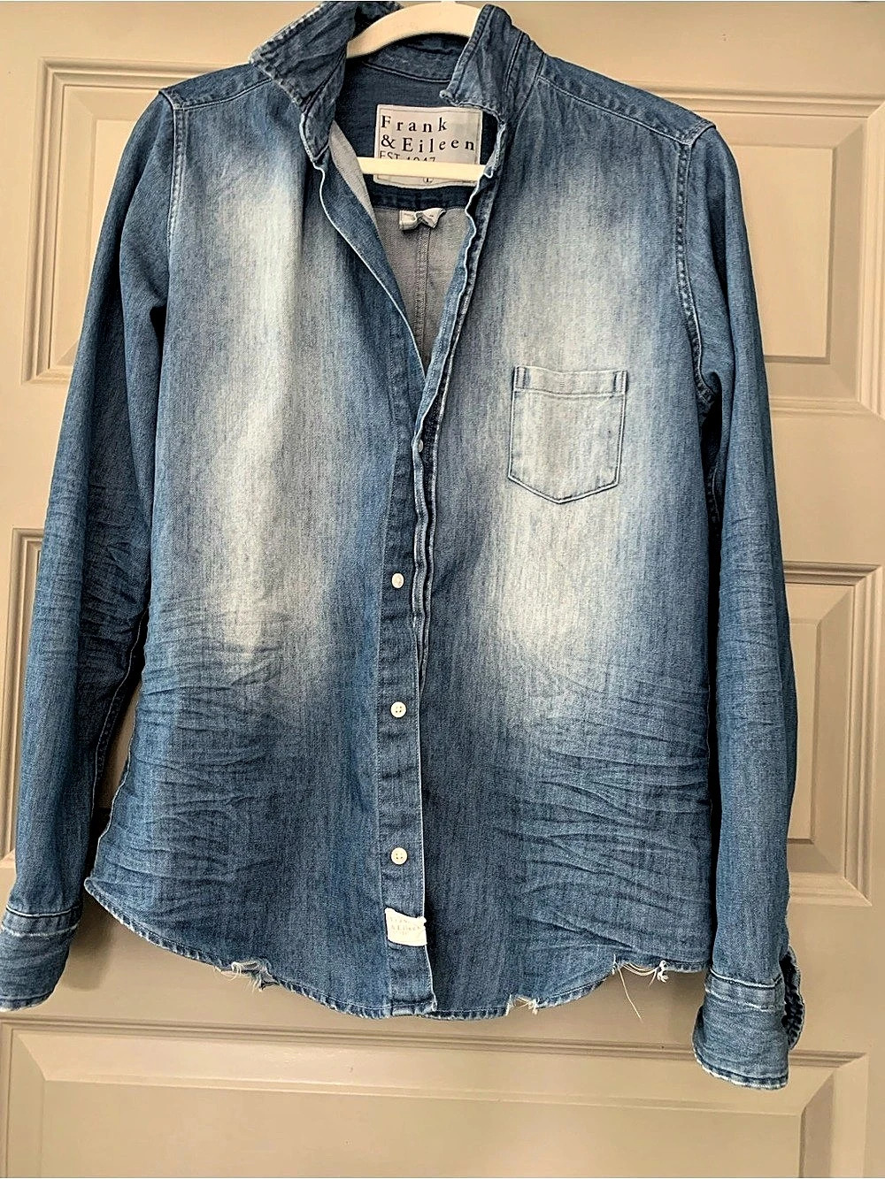 Frank & Eileen Denim Button Down Shirt Blue